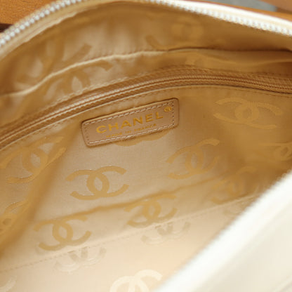 Chanel Vintage Cream Leather Wild Stitch CC mark chain-link Shoulder Bag