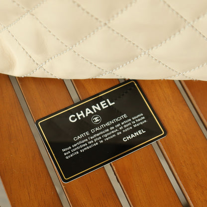 Chanel Vintage Cream Leather Wild Stitch CC mark chain-link Shoulder Bag