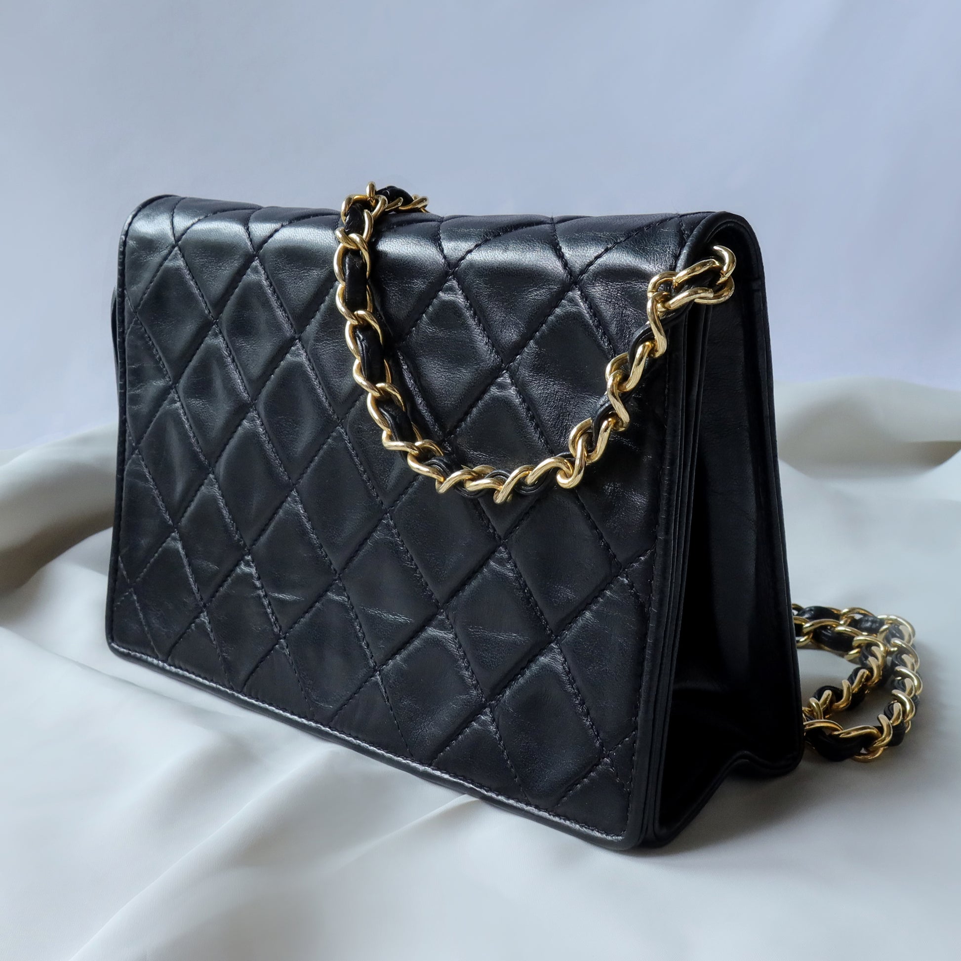 Chanel Vintage Diamond Quilted Lambskin Tassel Flap Bag