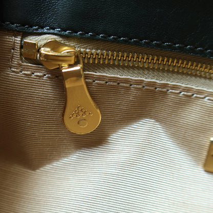 Bottega Veneta Vintage Alpi Green Intrecciato Gold Turn lock Braided Strap Shoulder Crossbody Bag