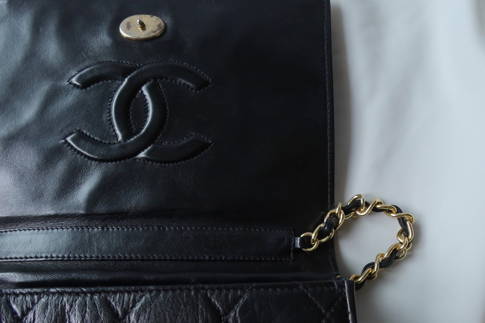 Chanel Vintage Diamond Quilted Lambskin Tassel Flap Bag