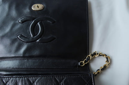 Chanel Vintage Diamond Quilted Lambskin Tassel Flap Bag