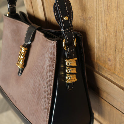 Loewe Vintage Dark Brown Dual Tone Velazquez Leather Anagram Crossbody Bag