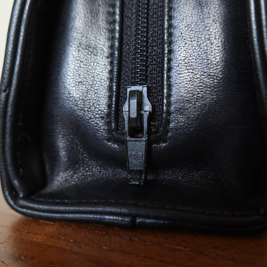 Chanel Vintage Black Lambskin Matelasse Quilted Half Moon Shoulder Bag