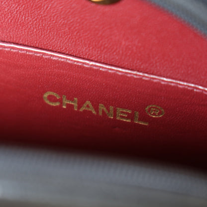 Chanel Vintage Black Lambskin Matelasse Quilted Half Moon Shoulder Bag