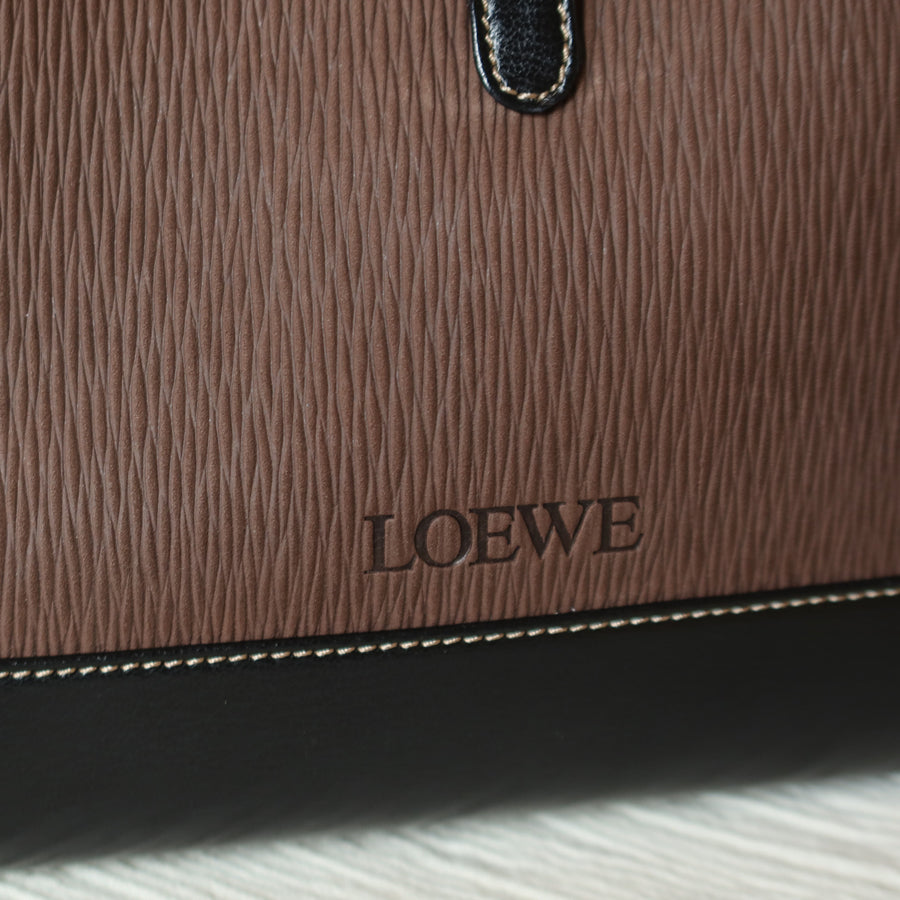 Loewe Vintage Dark Brown Dual Tone Velazquez Leather Anagram Crossbody Bag