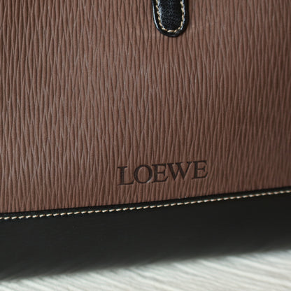 Loewe Vintage Dark Brown Dual Tone Velazquez Leather Anagram Crossbody Bag