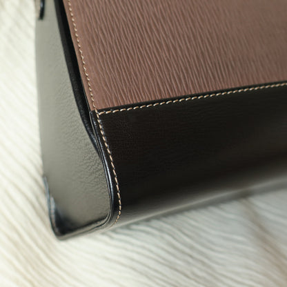 Loewe Vintage Dark Brown Dual Tone Velazquez Leather Anagram Crossbody Bag
