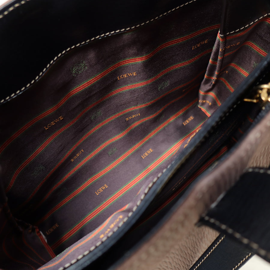 Loewe Vintage Dark Brown Dual Tone Velazquez Leather Anagram Crossbody Bag