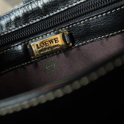 Loewe Vintage Dark Brown Dual Tone Velazquez Leather Anagram Crossbody Bag