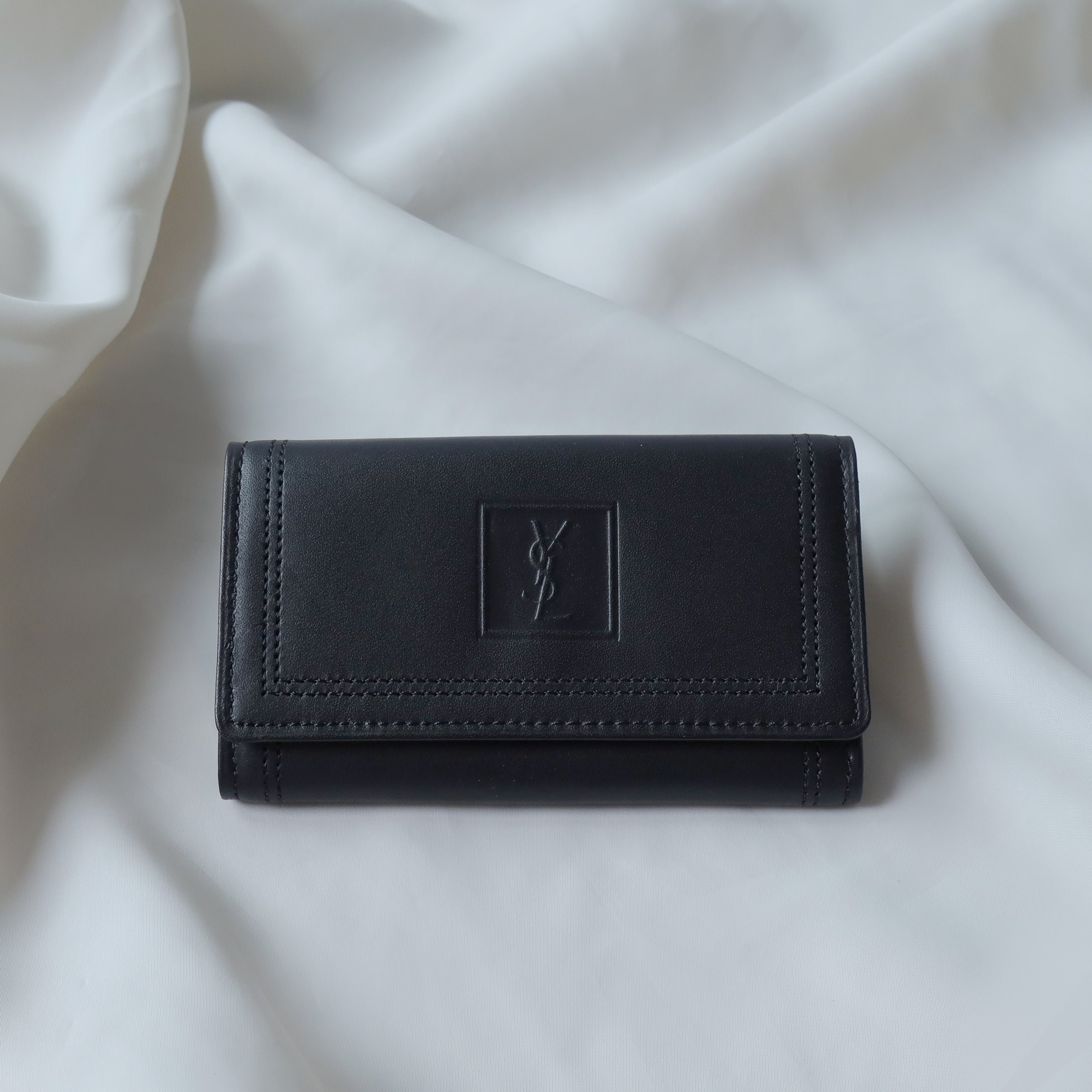 YSL Saint Laurent Black Logo Tri-fold Key Holder - The Tanpopo Room - The Tanpopo  Room