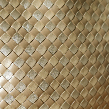 Vintage Bottega Veneta Shimmery Ivory Tri-color Intrecciato 2way Shoulder Bag