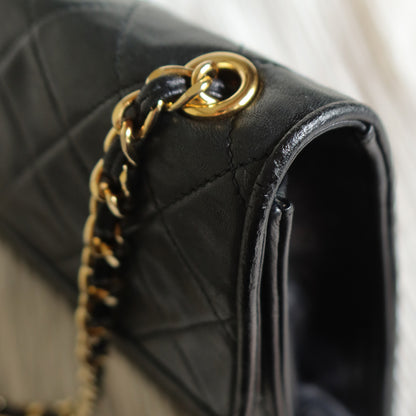 Chanel Vintage Black Lambskin Tassel Quilted CC mark Flap Bag