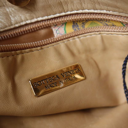 Vintage Bottega Veneta Shimmery Ivory Tri-color Intrecciato 2way Shoulder Bag