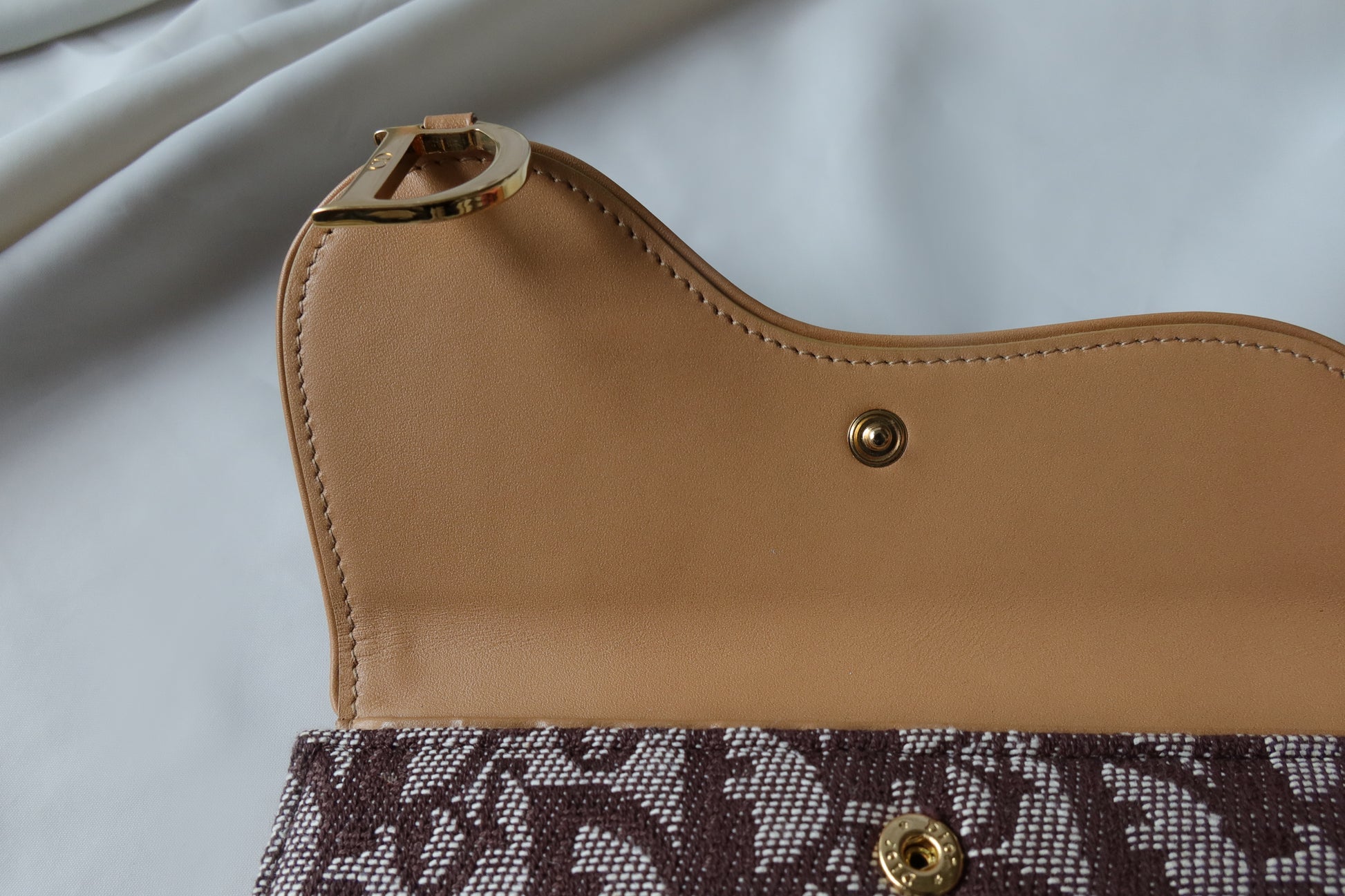 Christian Dior Caramel Brown Trotter Monogram Saddle Flap wallet 7