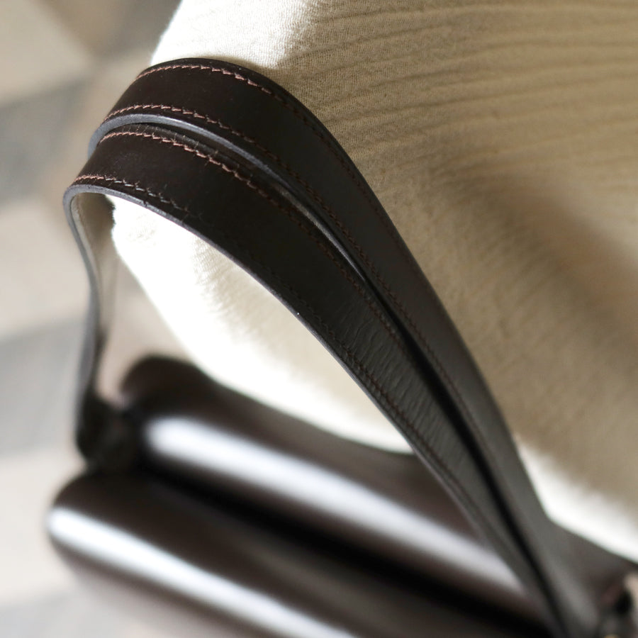 Vintage Hermès 70s Dark Brown Calf Leather Double sided Shoulder Flap Bag