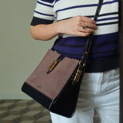 Loewe Vintage Dark Brown Dual Tone Velazquez Leather Anagram Crossbody Bag