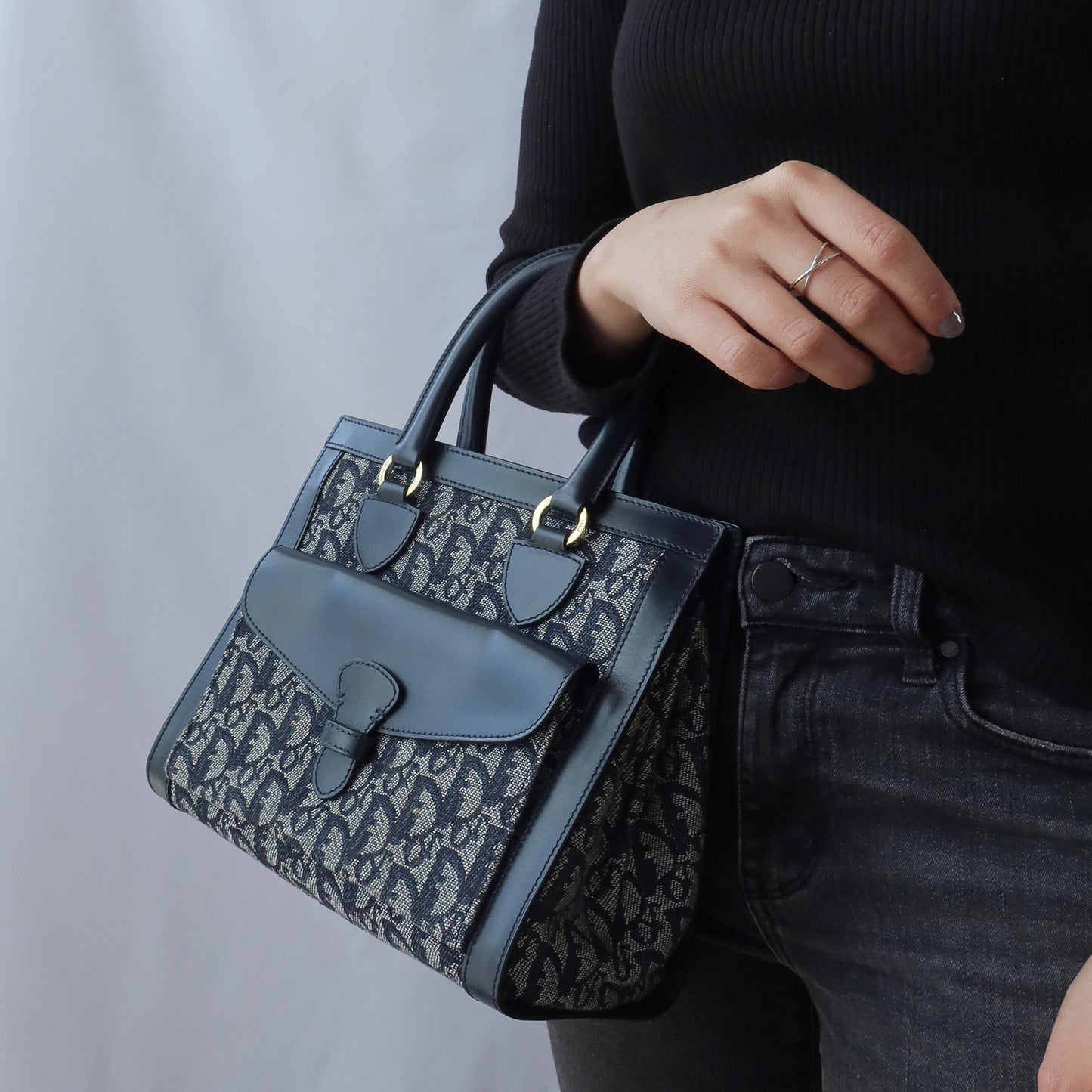 Christian Dior Vintage Oblique Trotter Monogram Diorissimo Handbag