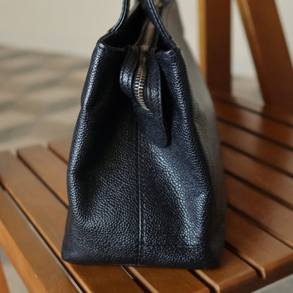 Chanel Vintage Black Caviar Leather CC Mark Charm East west Shoulder Bag