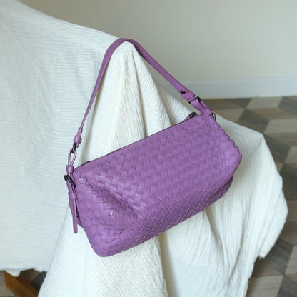 Bottega Veneta Vintage Lilac Purple Intrecciato Leather Rhombus Shoulder Bag