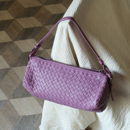 Bottega Veneta Vintage Lilac Purple Intrecciato Leather Rhombus Shoulder Bag