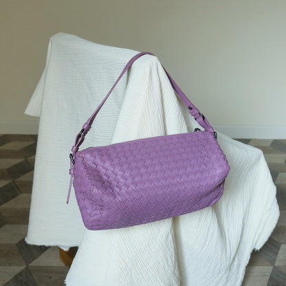 Bottega Veneta Vintage Lilac Purple Intrecciato Leather Rhombus Shoulder Bag