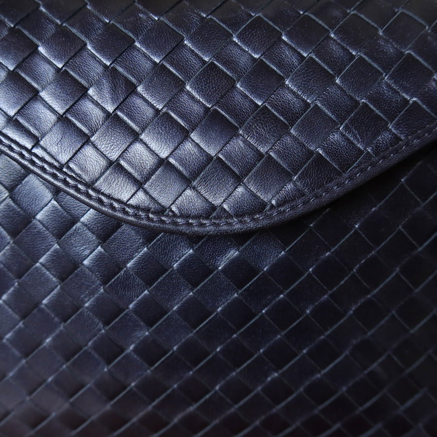 Bottega Veneta Vintage Intrecciato Weave Clasp Top Handle Bag