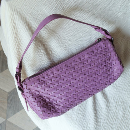 Bottega Veneta Vintage Lilac Purple Intrecciato Leather Rhombus Shoulder Bag