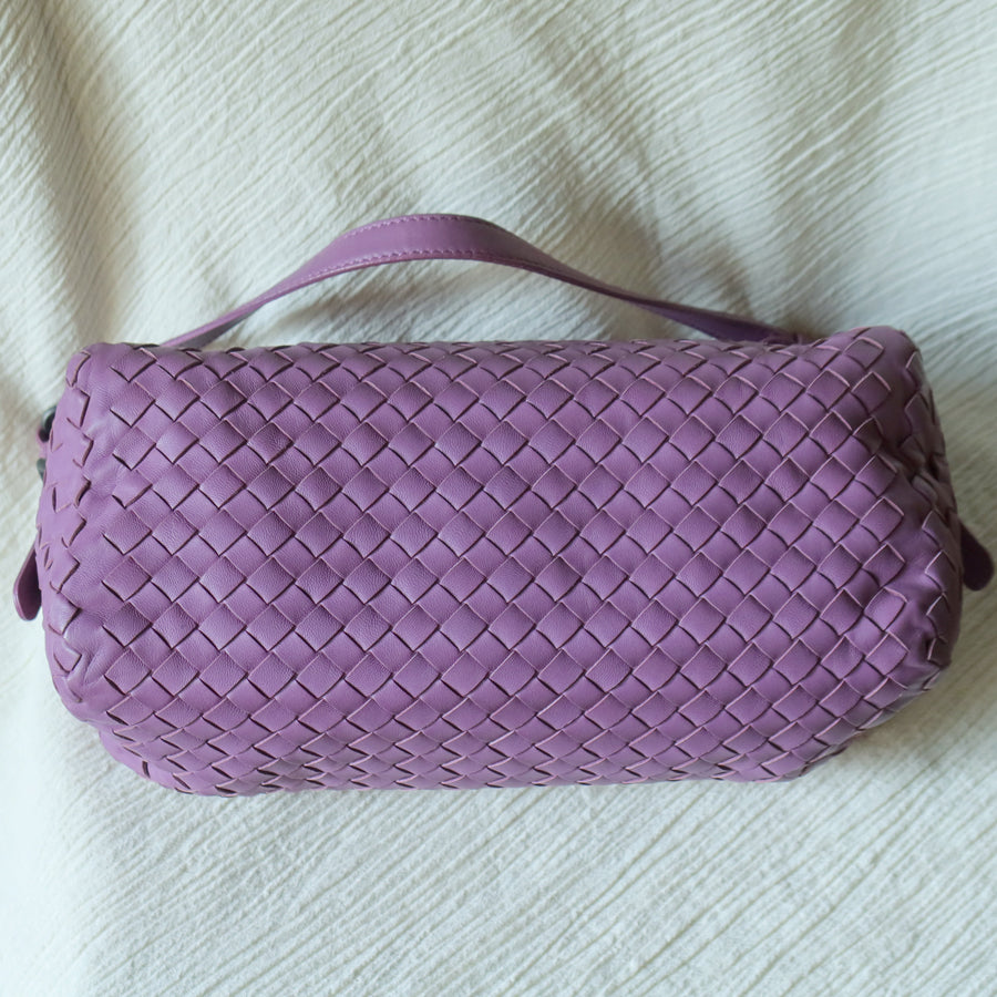 Bottega Veneta Vintage Lilac Purple Intrecciato Leather Rhombus Shoulder Bag
