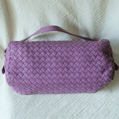 Bottega Veneta Vintage Lilac Purple Intrecciato Leather Rhombus Shoulder Bag