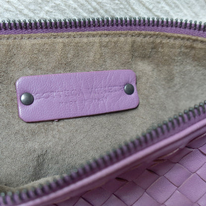 Bottega Veneta Vintage Lilac Purple Intrecciato Leather Rhombus Shoulder Bag