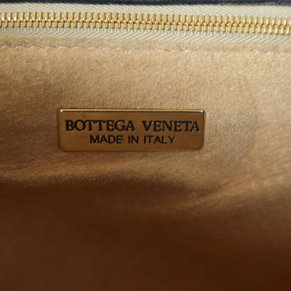 Rare Bottega Veneta Vintage Black Intrecciato Weave Double Braided Strap Trapeze Bag