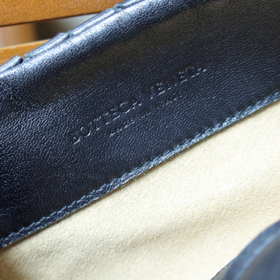 Bottega Veneta Black Nappa Leather Intrecciato Ring Hardware details Hobo Shoulder Flap Bag
