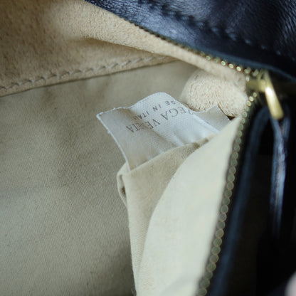 Bottega Veneta Black Nappa Leather Intrecciato Ring Hardware details Hobo Shoulder Flap Bag