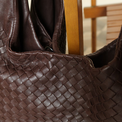 Bottega Veneta Vintage Brown Large Intrecciato Hobo Shoulder Bag