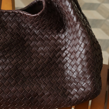 Bottega Veneta Vintage Brown Large Intrecciato Hobo Shoulder Bag