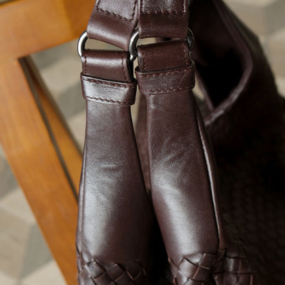 Bottega Veneta Vintage Brown Large Intrecciato Hobo Shoulder Bag