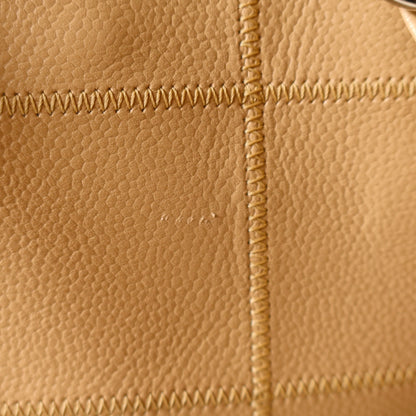 Chanel Vintage Chocolate Bar Stitching Light Pink Beige Calfskin Leather Shoulder Tote Bag