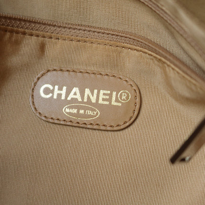 Chanel Vintage Light Beige Caviar Leather Tortoise shell Chain Shoulder Tote Bag