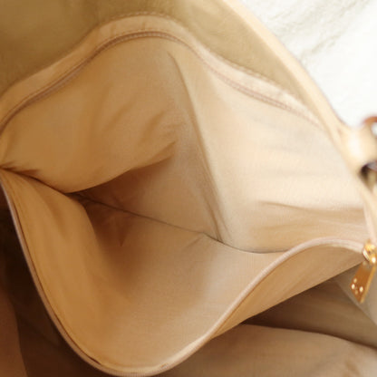 Chanel Vintage Light Beige Caviar Leather Tortoise shell Chain Shoulder Tote Bag