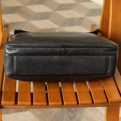 Chanel Vintage Black Caviar Leather CC Turn lock Coco mark double sided Shoulder Bag