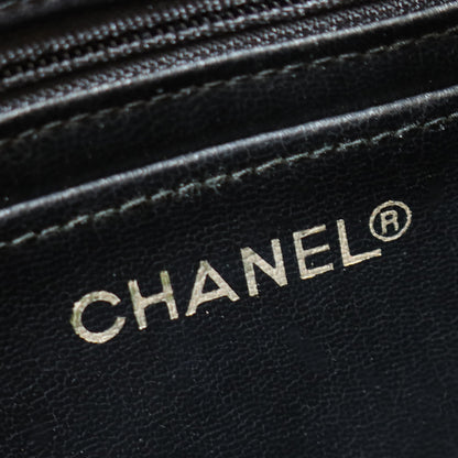 Rare Chanel Vintage Black Lambskin Diamond Quilted Logo Brooch Flap Bag
