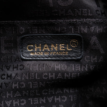 Chanel Vintage Black Calfskin CC Dice Fringe Charm 2way Hobo Bag