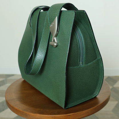 Loewe Vintage Emerald green Leather Knot charm Rounded Shoulder Bag