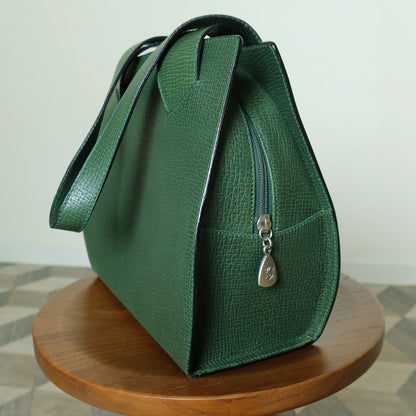 Loewe Vintage Emerald green Leather Knot charm Rounded Shoulder Bag