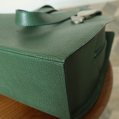Loewe Vintage Emerald green Leather Knot charm Rounded Shoulder Bag