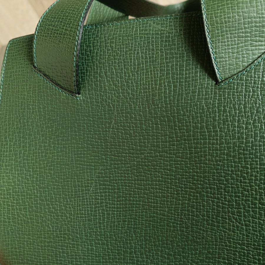 Loewe Vintage Emerald green Leather Knot charm Rounded Shoulder Bag
