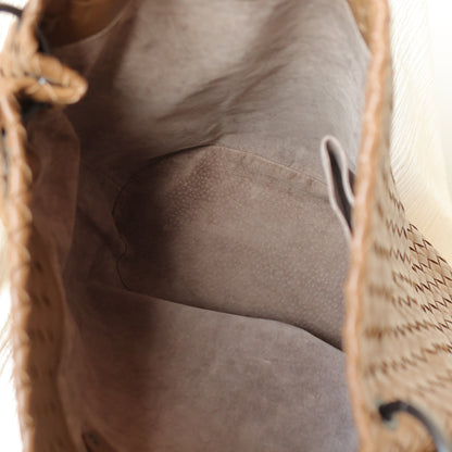 Bottega Veneta Vintage Caramel Brown Intrecciato Ring Hobo style Bucket Shoulder Bag