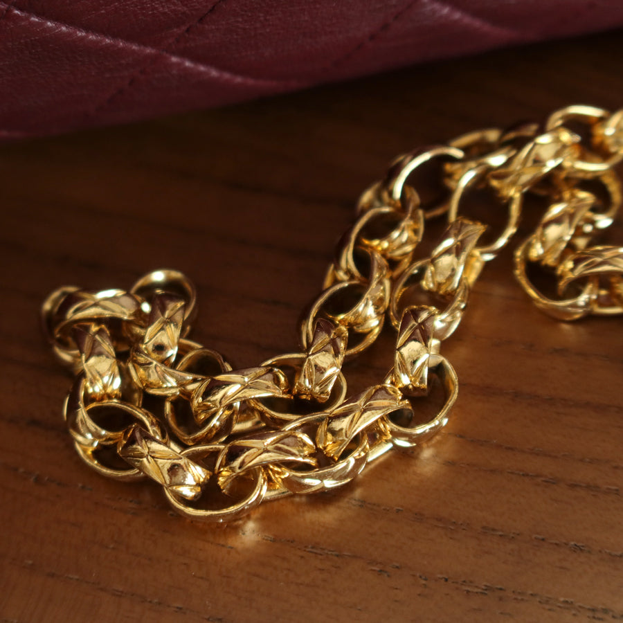 Vintage Chanel Burgundy Lambskin Diamond Quilted CC Tassel Bijoux Camera Bag