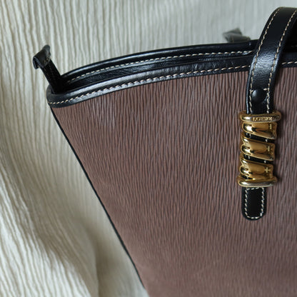 Loewe Vintage Black Brown Velazquez Leather Large Shopper Shoulder Bag